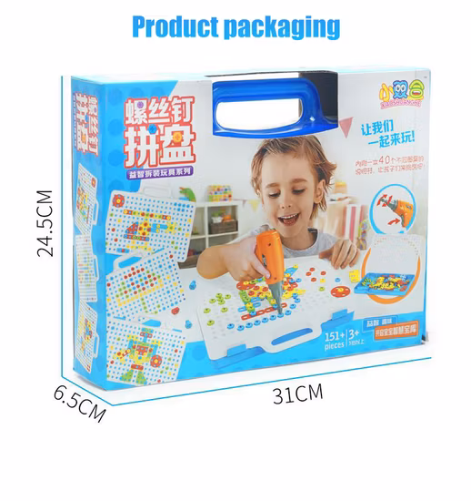 Drilling Screw 3D Creative Mosaic Puzzle Toys for Children Building Bricks Toys Educational Toy